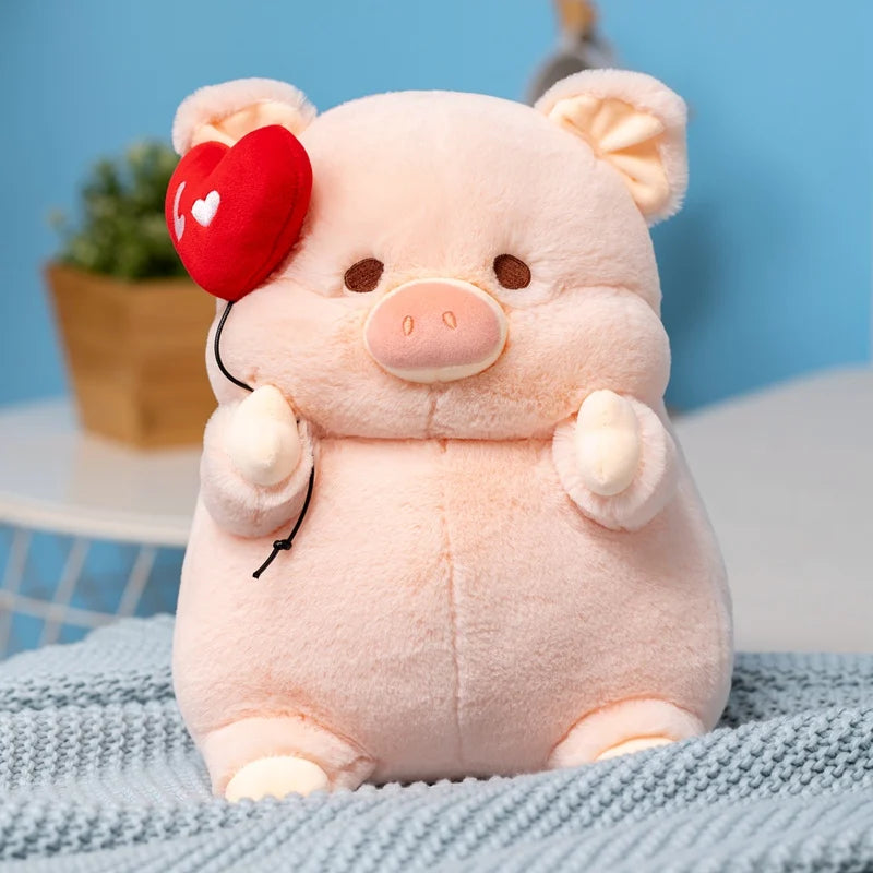 Peluche de Cerdo Sosteniendo un Corazón de San Valentín, 8-16" | 20-40 centímetros