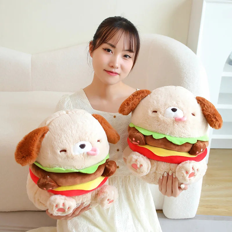 Peluche Chien Hamburger, 9-14" | 23-35 cm