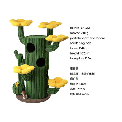 Árbol para gatos de lujo en forma de cactus - Apto para múltiples gatos