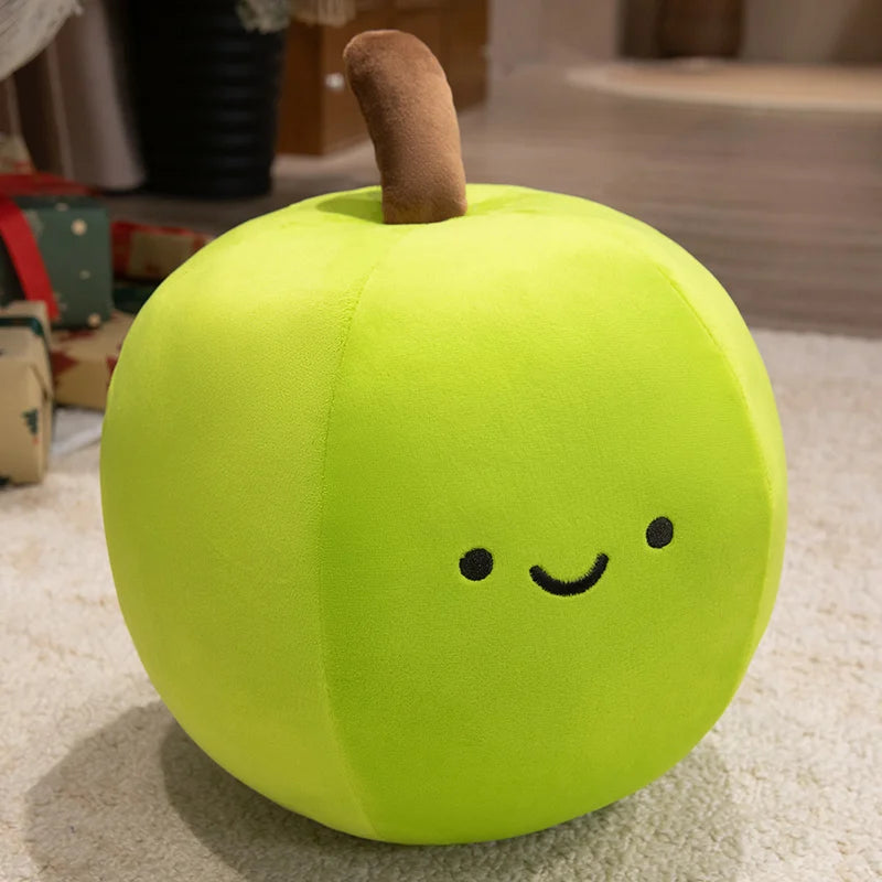 Kawaii Smiling Fruit Plushies – Tomato, Lemon, Pear, Banana & More, 4-20" | 11-50 cm