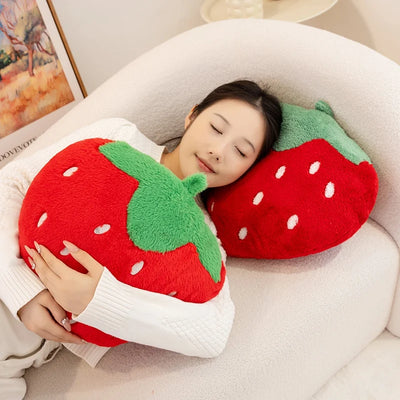 Strawberry Throw Pillow | Plush Fruit Sofa Cushion