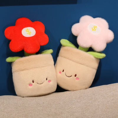 Cute Potted Flower Plush Toy | Soft Stuffed Floral Doll, 28cm