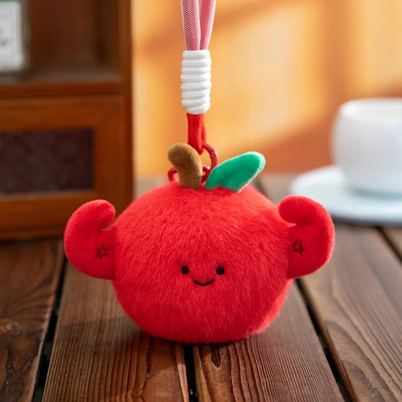 Mini Fruit Plush Keychain Set | Pear, Avocado, Pineapple, Lemon & Banana Pendants, 5\" | 12 cm