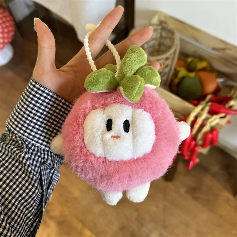 Fruit Plush Keychains | Watermelon, Avocado & Apple Charms, 5" | 13 cm
