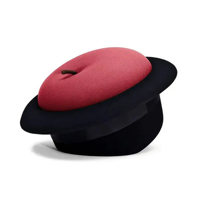 Black Hat & Apple Ottoman | plush furniture | view 7