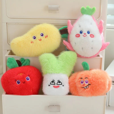 Simulation Fruits & Vegetables Plush Pendant Set | 18 Styles, 9 cm Each