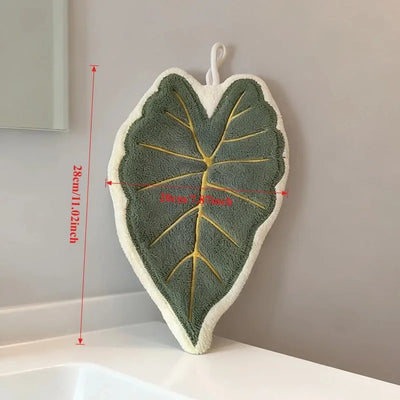 Plant-Shaped Hanging Handkerchief – Green & Pink Leaf Design