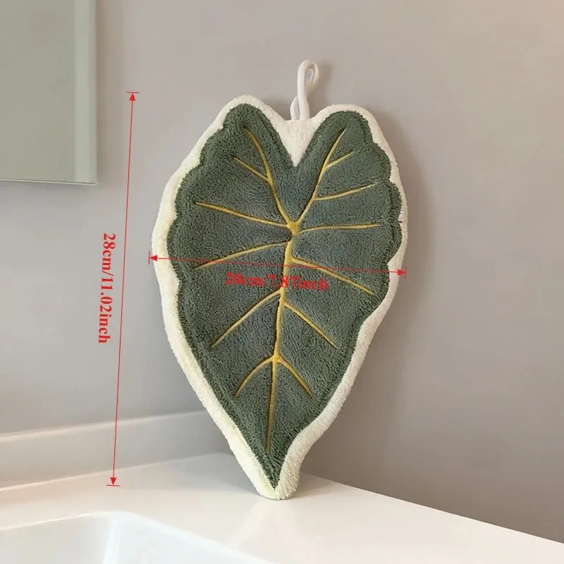Plant-Shaped Hanging Handkerchief – Green & Pink Leaf Design
