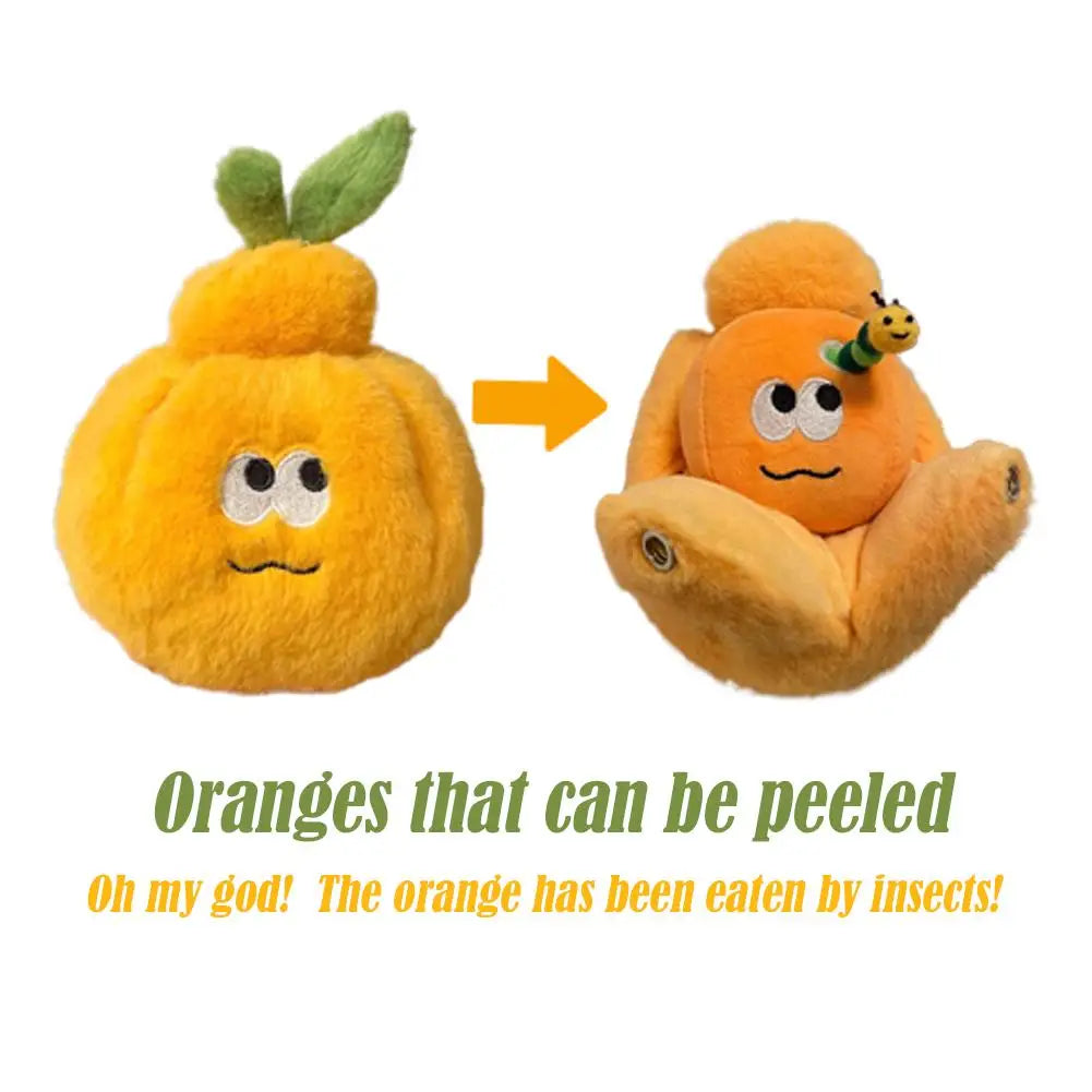 Peelable Orange Segments Plush Keychain | Lifelike Simulation Fruit Toy