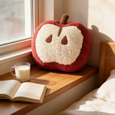 Stuffed Red Apple Plushie – Kawaii Fruit Toy & Room Ornament