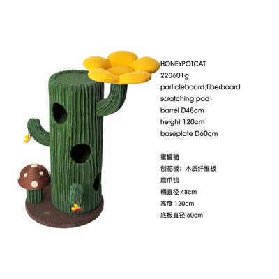 Árbol para gatos de lujo en forma de cactus - Apto para múltiples gatos
