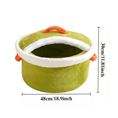 Cooking Pot Pet Bed 🍲 | Cozy Plush Bed for Cats and Small Dogs - Four Colors