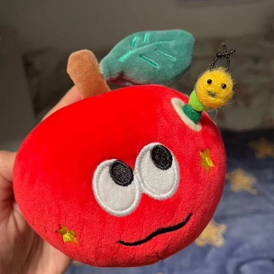Surprise Red Apple Plush Toy | Hidden Caterpillar Ring Gift Box, 4\" | 10 cm