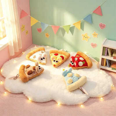 Pizza Mouse Stuffed Plush Toy | Kawaii Mouse & Pizza Slice Set, 6\" | 15 cm