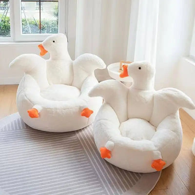 Large White Goose Plushie Chair, 26-33" | 65-85 cm