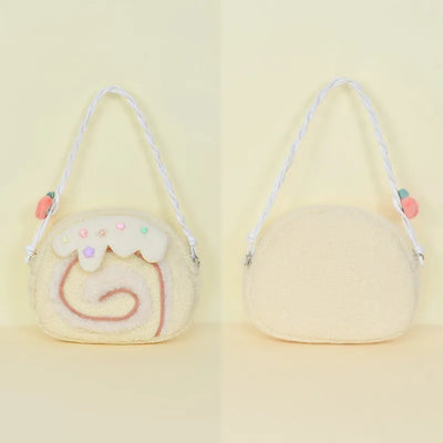 Cake Roll Plushie Shoulder Bag, 11"x9" | 28x23 cm