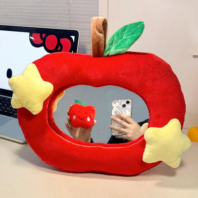Apple-Shaped Acrylic Makeup Mirror | Cute Wall Vanity Mirror