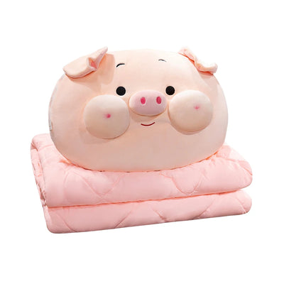 Soft Piggy Plush Pillow with Blanket, 16-20" | 40-50 cm