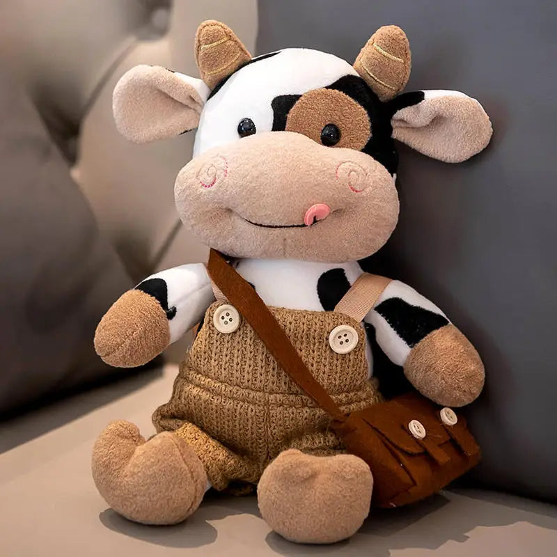 Sitting Dairy Cow Stuffed Animal, 10" | 26 cm