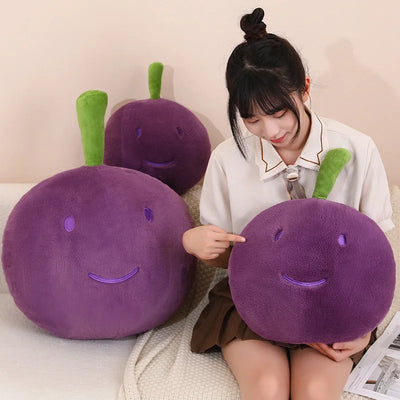 Purple Grape Plush Pillow – Kawaii Stuffed Fruit Toy