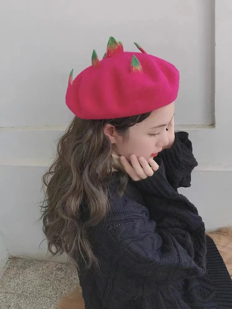 Handmade Wool Felt Floral / Fruit Hat | Cherry Blossom & Flower Crown
