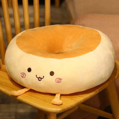 Cojín de Bagel Kawaii, 15" | 38 centímetros