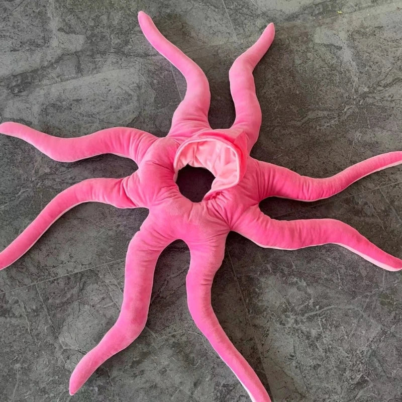 Giant Cartoon Octopus Plush Hat & Pillow | Oversized Stuffed Aquatic Toy, 51\" | 130 cm