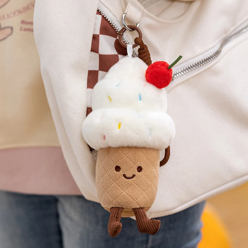 Kawaii Cherry Ice Cream Plush Toy | Soft Stuffed Ice Cream Cone, 6\" or 24\" | 15-60 cm