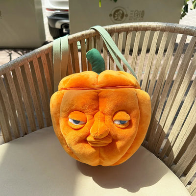 Kawaii Pumpkin Plush Backpack | Halloween Shoulder Bag