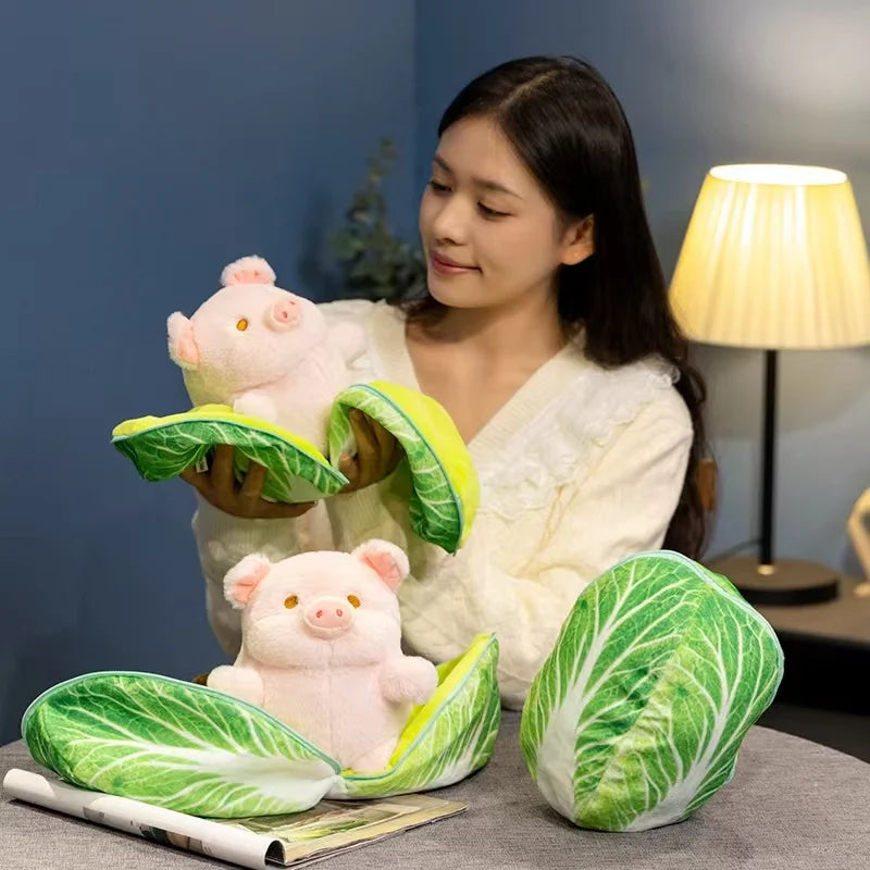Kawaii Cabbage Pig Plush Pillow – Creative Cartoon Stuffed Cushion