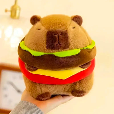Capybara Hamburger Plushie – Stuffed Animal Toy - 20 cm / 8"