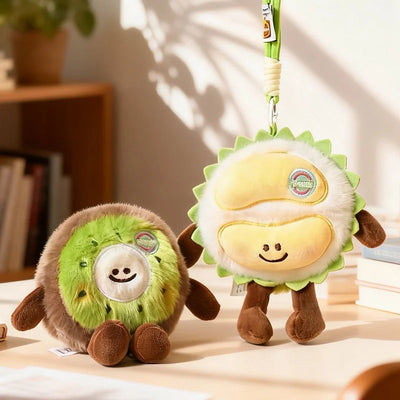 Kawaii Cartoon Fruit Plush Toys, Four Styles – Durian, Kiwi, Dragon Fruit, Banana