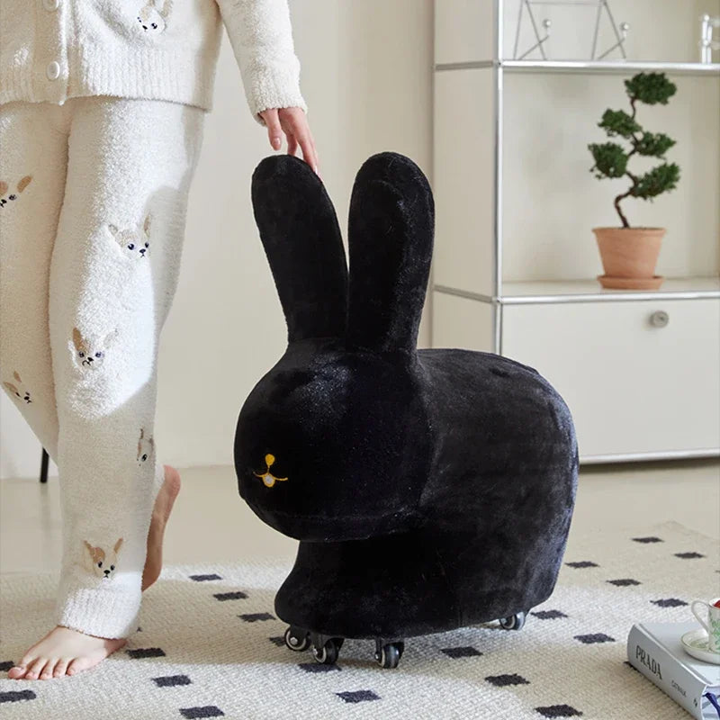 Puffo di Peluche a Forma di Coniglio con Ruote - Due Colori