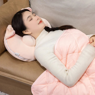 Soft Piggy Plush Pillow with Blanket, 16-20" | 40-50 cm