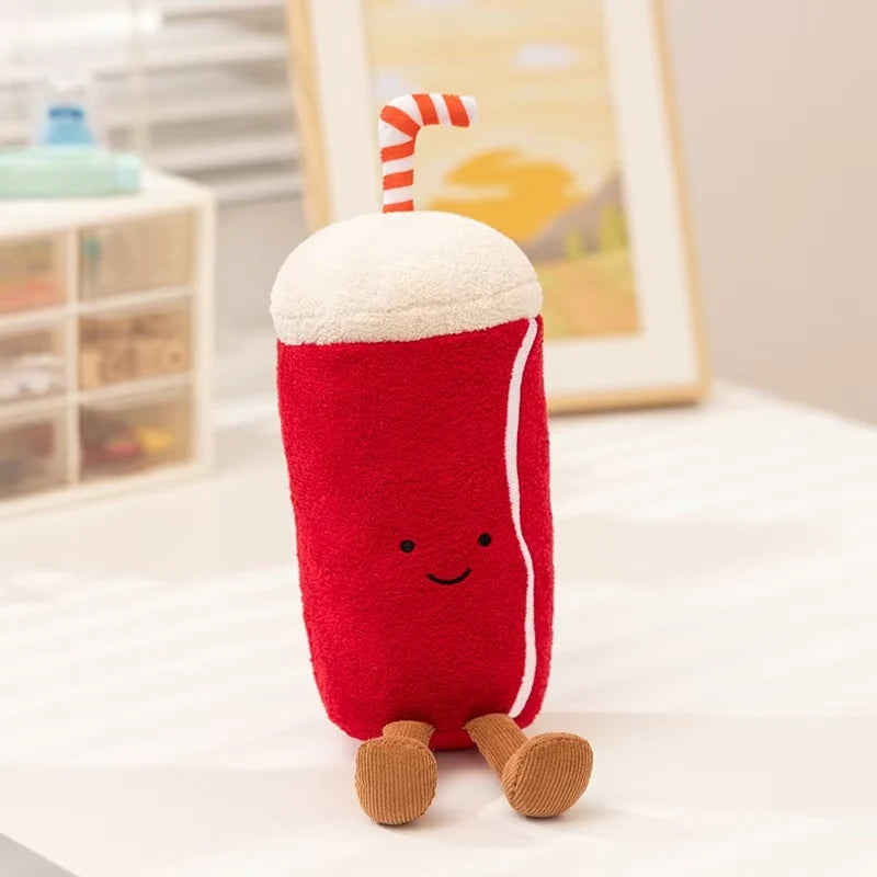 Popcorn & Cola Movie Night Plush Pillow Set | Fun Snack Stuffed Toys