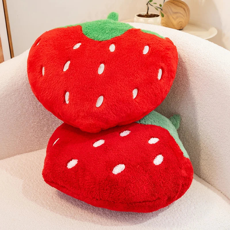 Strawberry Throw Pillow | Plush Fruit Sofa Cushion