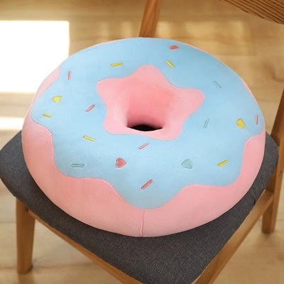 Coussin en forme de donut, peluche, quatre couleurs, 15" | 38 cm
