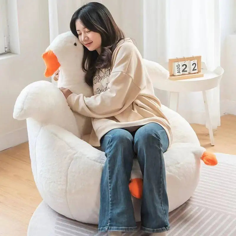 Large White Goose Plushie Chair, 26-33" | 65-85 cm