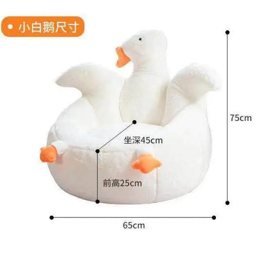 Large White Goose Plushie Chair, 26-33" | 65-85 cm