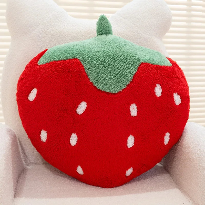 Strawberry Throw Pillow | Plush Fruit Sofa Cushion