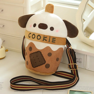 Kawaii Cat-in-a-Cup Plush Bag | 2-in-1 Stuffed Kitten Purse