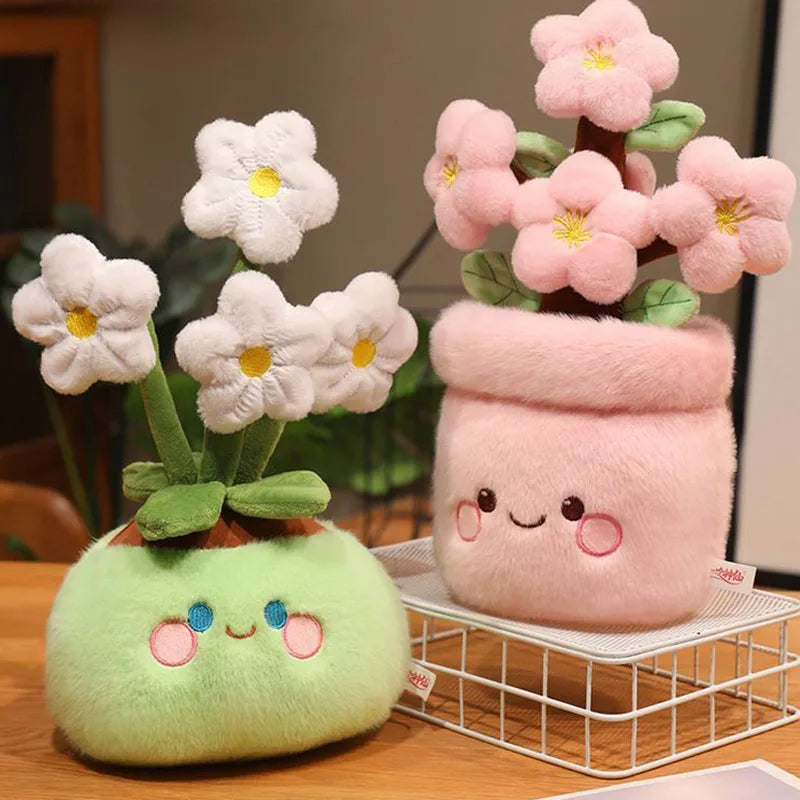 Cherry Blossom Potted Plush | Kawaii Stuffed Sakura Flower Decor