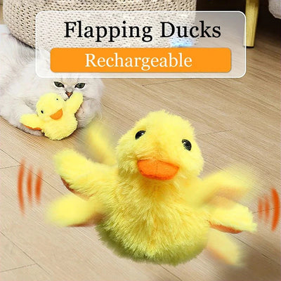 Plushie Duck Rechargeable Flapping Cat Toy, 6" | 15 cm
