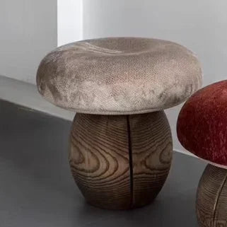 Mushroom Shape Shoe Change Stool – Cream Style Art Design Stool