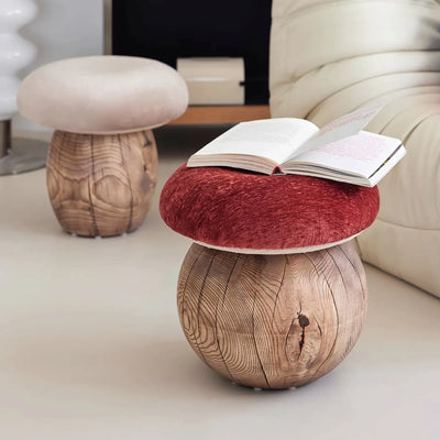 Mushroom Shape Shoe Change Stool – Cream Style Art Design Stool