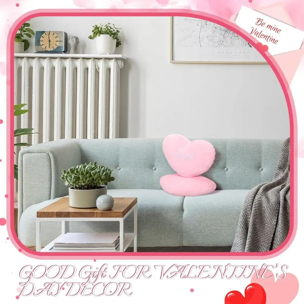Plush Conversation Heart Throw Pillow