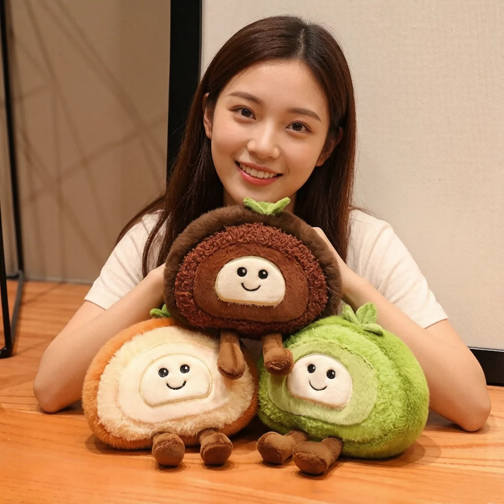 Kawaii Swiss Roll Plush Pillow | Stuffed Dessert Log Cake Toy, 4x6\" | 10x15 cm