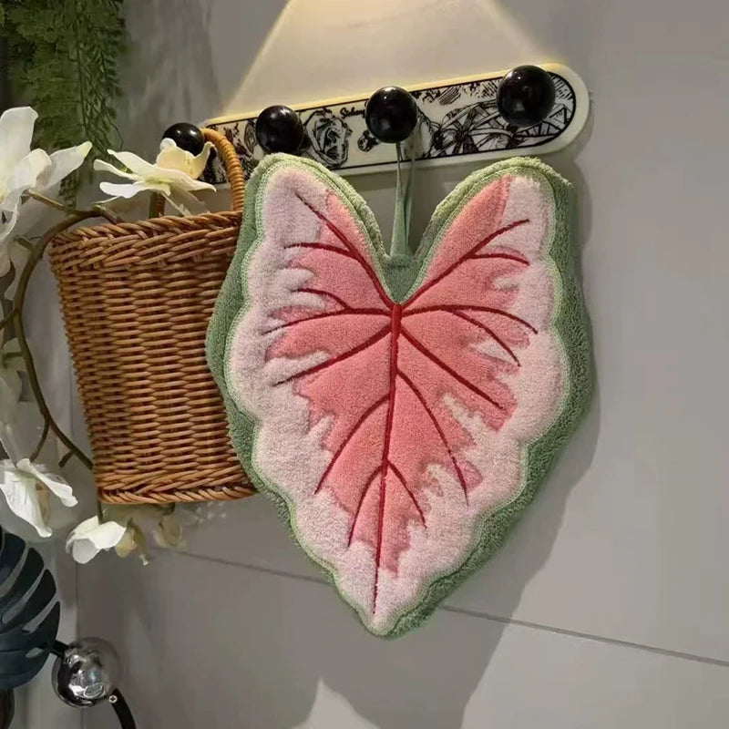 Leaf-Shaped Hand Towel – Hanging Kitchen Handkerchief