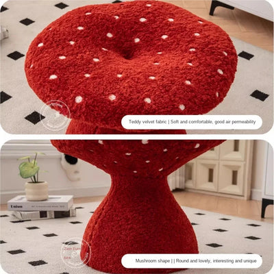 Mushroom Stool – Cute Plush-Inspired Shoe Changing Stool