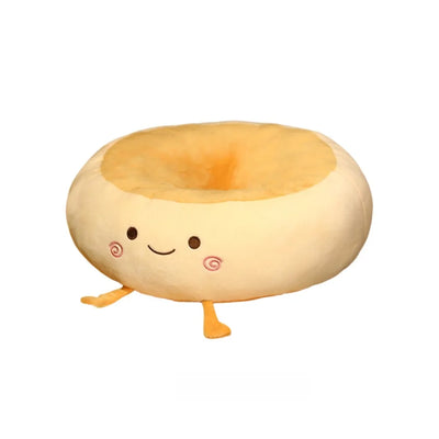 Cojín de Bagel Kawaii, 15" | 38 centímetros